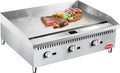 36' Commercial Countertop Griddle, 3 Burners Gas Griddle, 90000 BTU Output, Stainless Steel Flat Top Grill Hot Plate with Natural Gas and Propane Conversion Kit for Restaurant,Food Truck