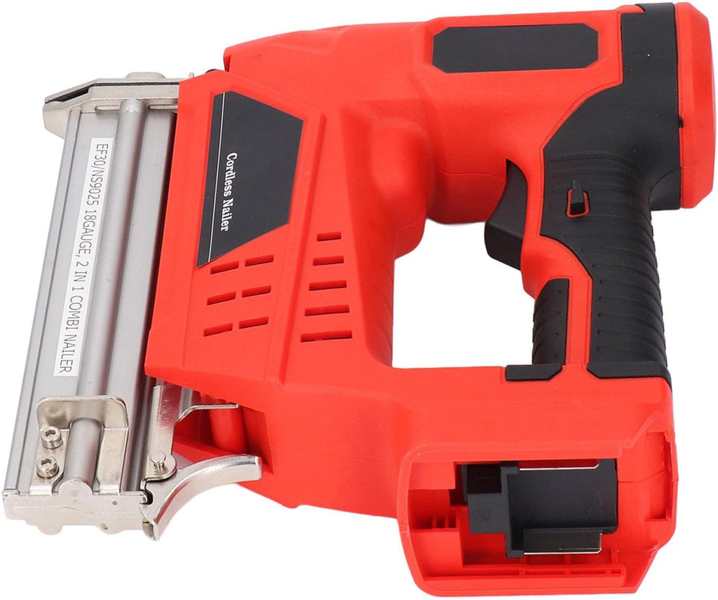 Cordless Brad Nailer Battery Powered 2 In 1 Multifunctional Electric Nail Gun With Storage Box For Woodworking Upholstery Installation Handcraft Projects PVC Aluminum Alloy