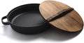 SVRITE Cast Iron Pizza Pan/Round Griddle - 25/28/30/33/35cm Cast Iron Skillet Dual Handle Braiser Frying Pan for Baking, Stove, Oven, Grill, BBQ (33CM)