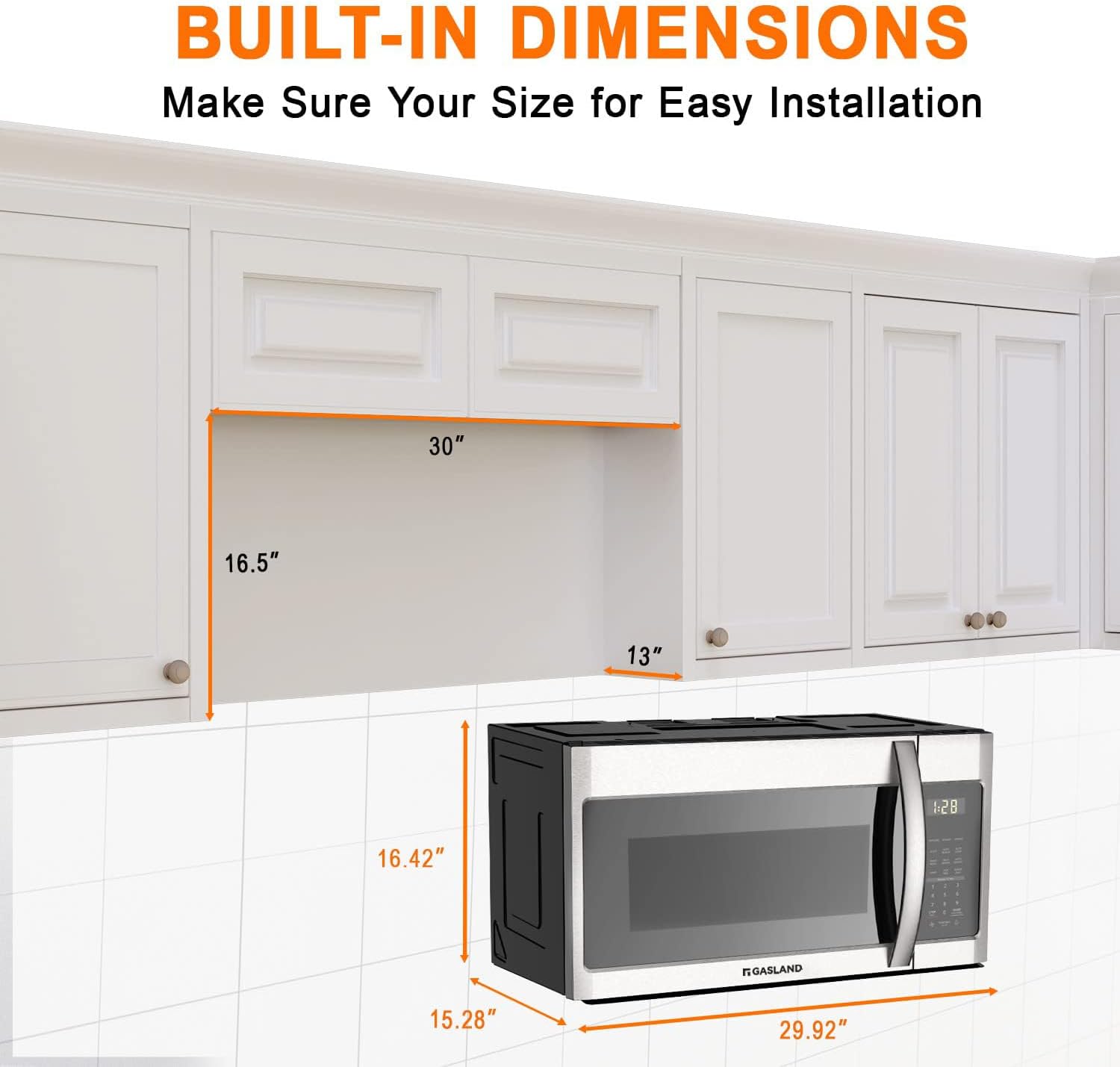 GASLAND 30 Inch Over the Range Microwave Oven + 36 Inch Gas Cooktop, 5 Burner Gas Stovetop with Reversible Cast Iron Grill/Griddle