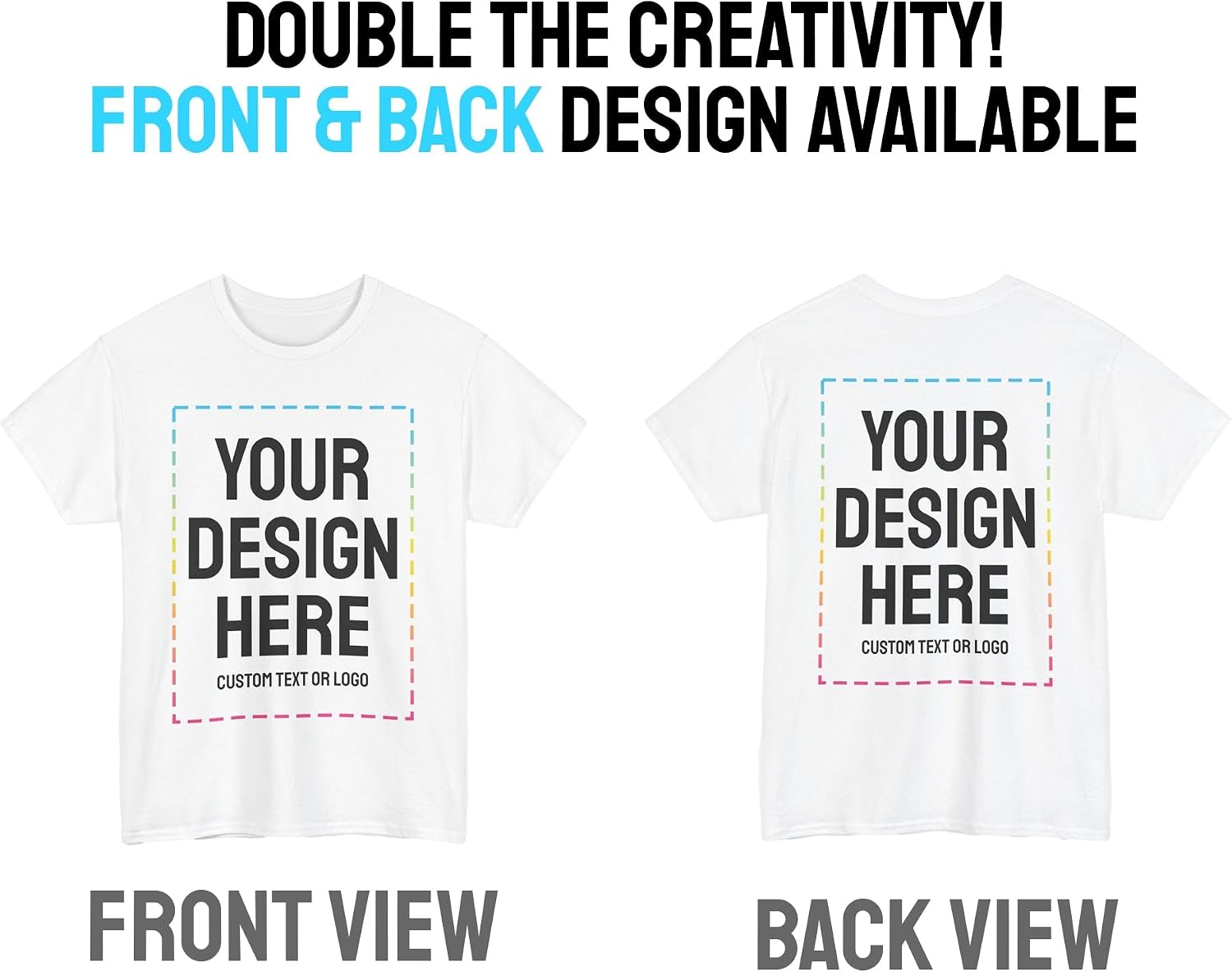 Custom T-Shirts - Personalized, Customized Cotton Tees - Create Your Own with Photo, Text, Name or Logo for Men and Women