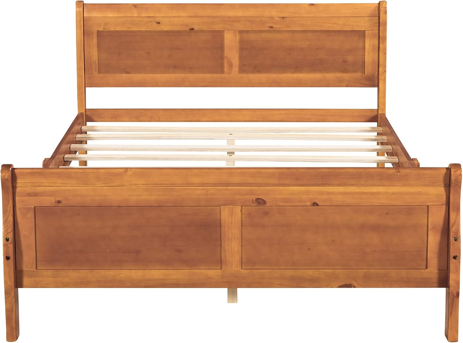 Harper & Bright Designs Full Size Bed Frame with Headboard, Wood Platform Bed Frame Full Size Sleige Bed with Slats Set and Extra Supporting Legs,No Box-Spring Needed