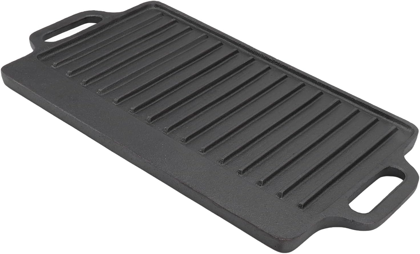 Cast Iron Heavy Duty Grill Griddle for Uniform Heating and Durable Cooking, for Steak, Chicken, Pancakes, Bacon and Eggs, with Easy Grip Handles, Stove Top Griddle for Household (51x23CM)