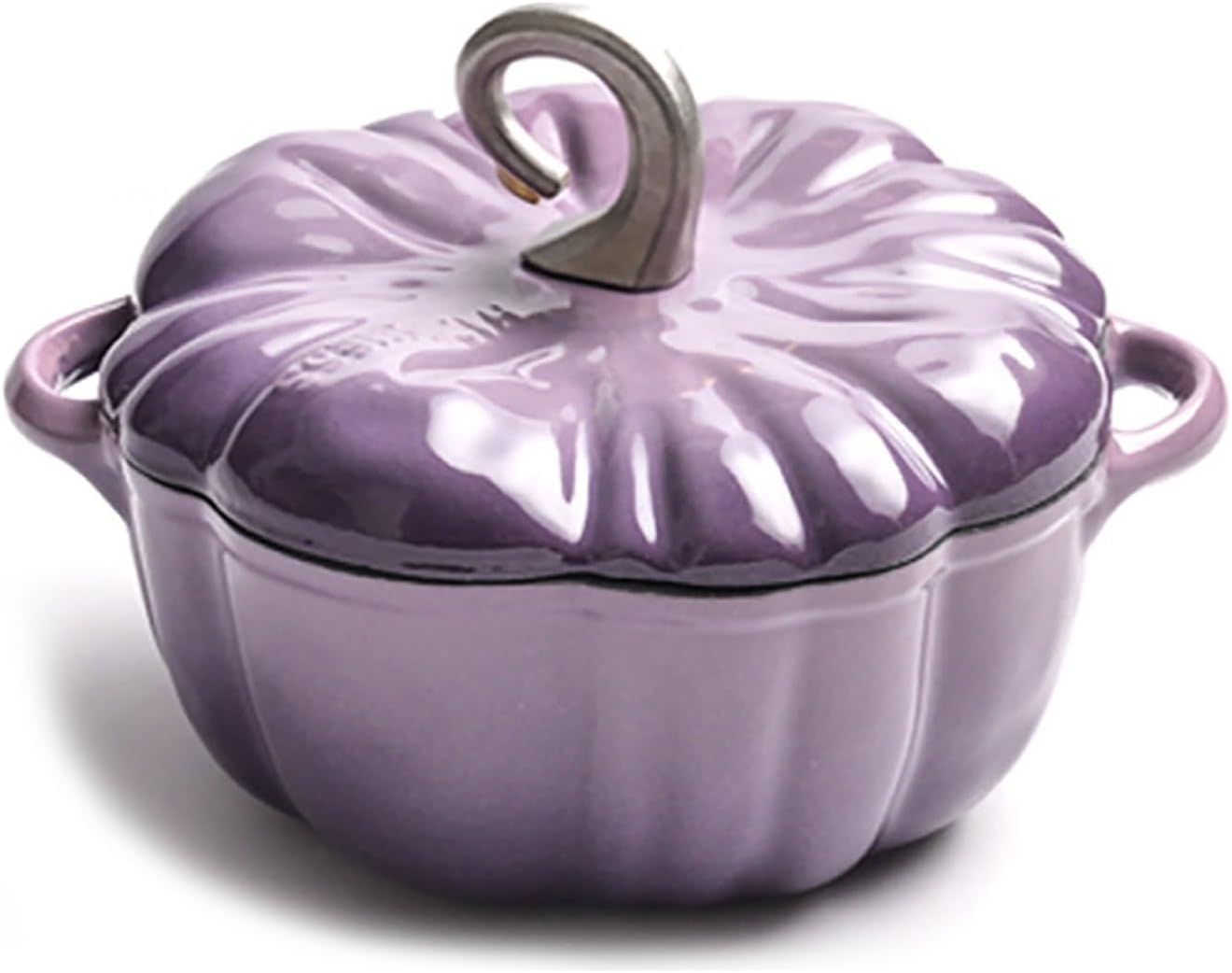 Induction Universal Dutch Oven Pot with Lid Enameled Braiser Dual Handles Nonstick Easy to cleaning for Gas Foodies Restaurants(Purple)