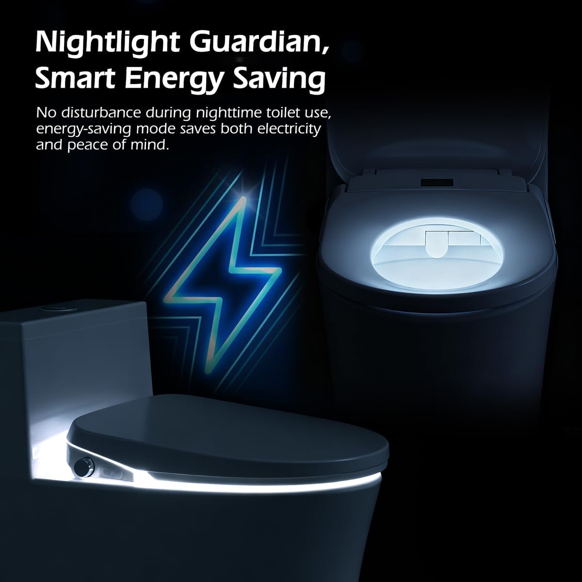 Bidet Toilet Seat, Electric Smart Heated Toilet Seat with Instant Warm Water & Dryer, Feminine & Front Rear Wash, Self-Clean Nozzle, Night Light, Wireless Remote, Soft Closed Toilet Lid, Elongated