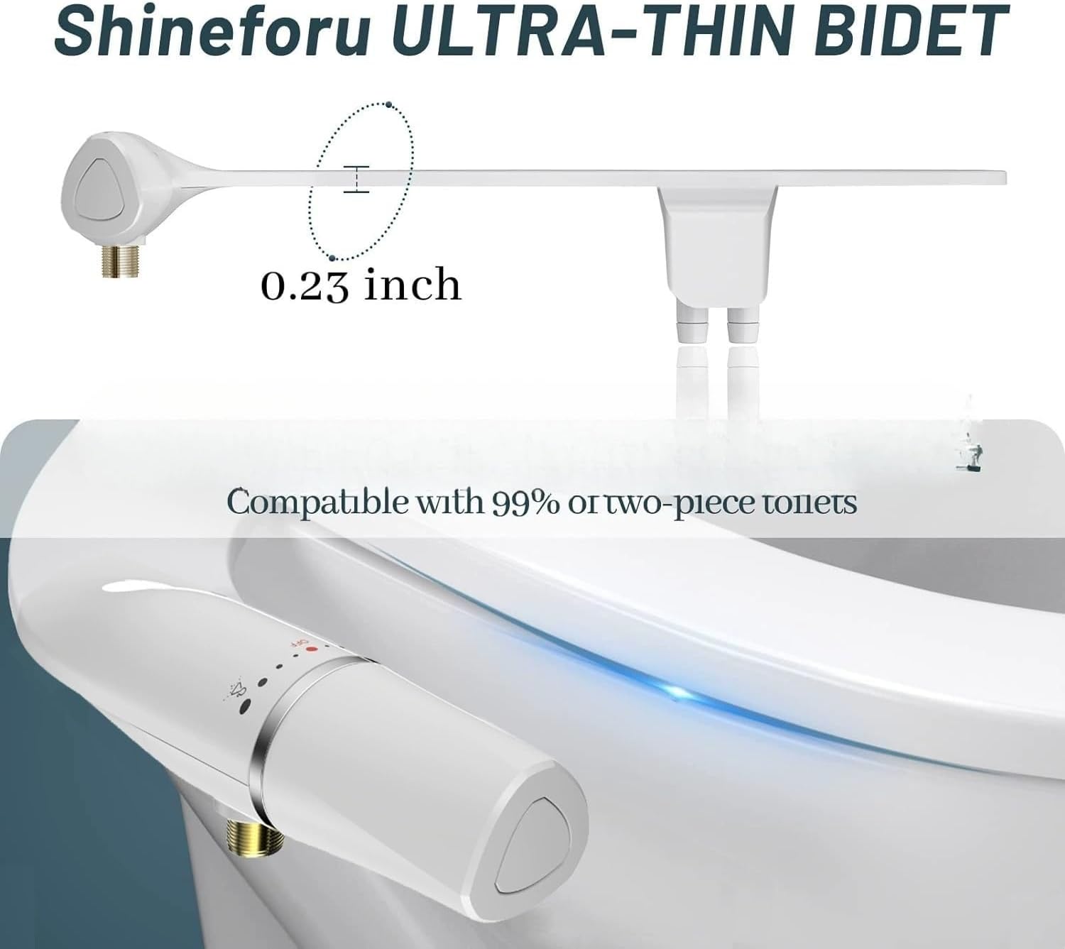 Non-electrical Smart Toilet Seat ABS Bidet with Self-cleaning Nozzle
