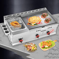 Commercial Gas Griddle, Countertop Flat Top Griddle Stainless Steel Grill, Teppanyaki Fry Pan with Adjustable Temperature