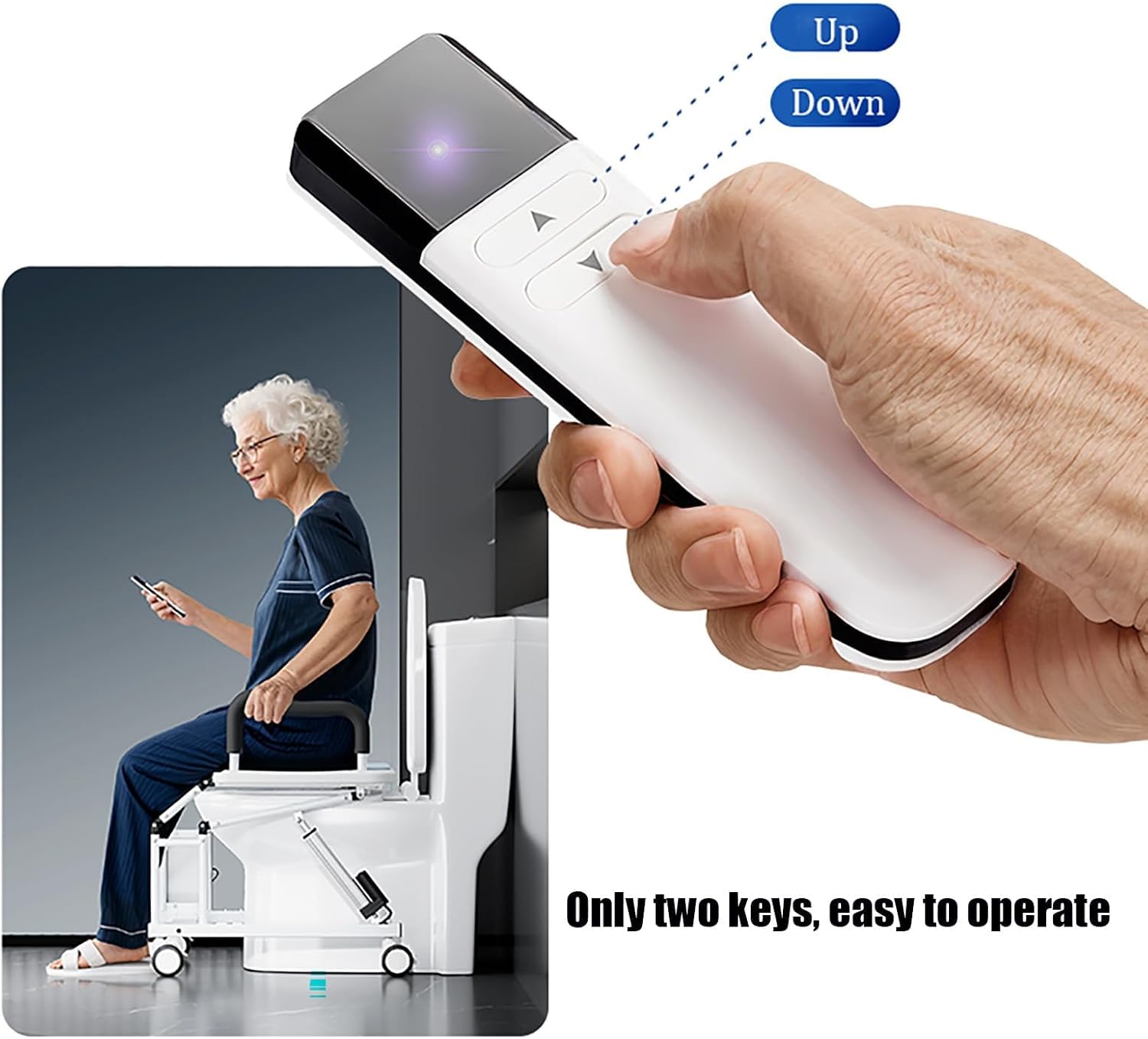 Electric Raised Toilet Seat, Toilet Lift Seat for Elderly,Electric Toilet Seat Lift with Handles for Seniors and Disabled,Power Toilet Incline Lift in Bathroom,Support to 330LBS