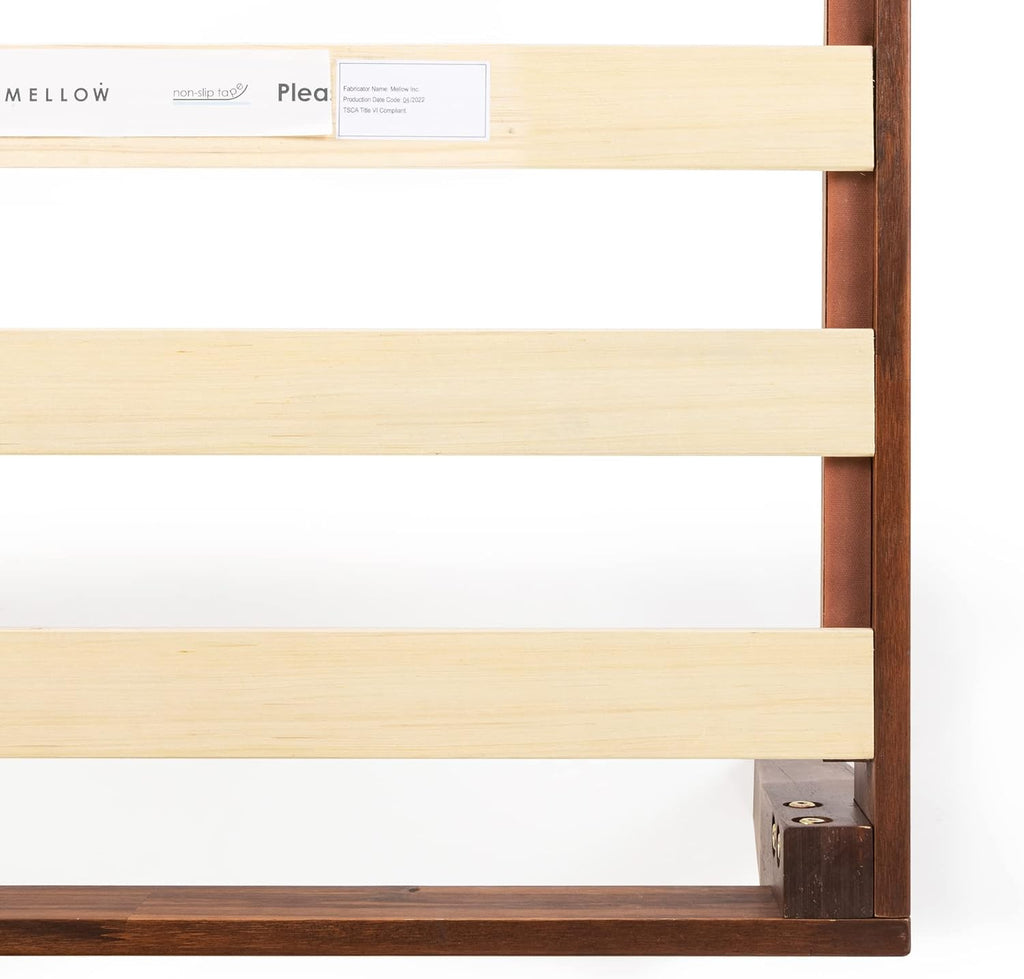 Mellow Naturalista Classic 16 Inch Solid Wood Platform Bed with Wooden Slats, Espresso, Twin