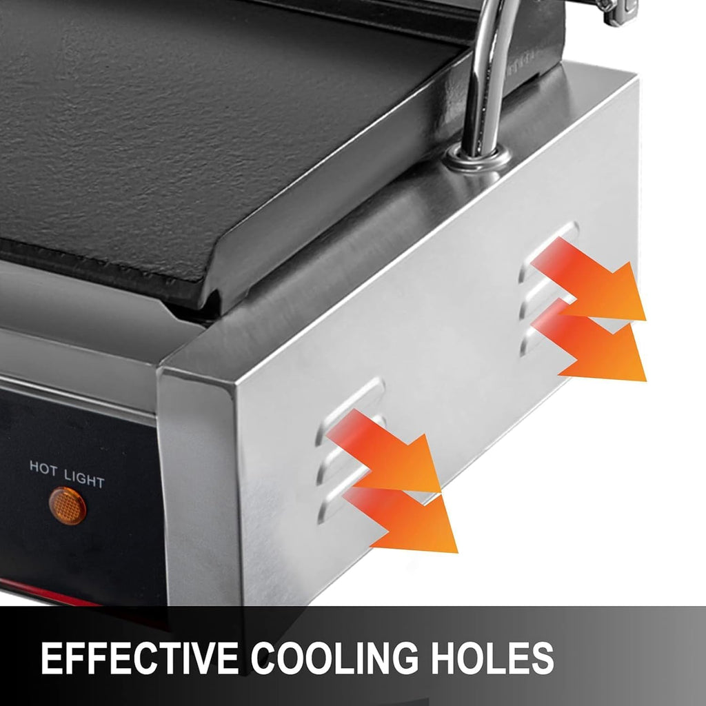 Commercial Electric Griddle Stainless Steel Grill BBQ, Countertop Hotplate Flat Top Kitchen Grill, Business Catering BBQ Steak Bacon Fryer Pans