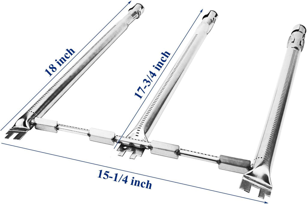 Utheer 69787 18 Inch Grill Burner and 6787 Cast Iron Griddle for Weber Spirit 300 Series, Stainless Burner Tube and Full Size Griddle Insert for Weber Spirit E310 S310 E320 S320 E330 S330 SP330
