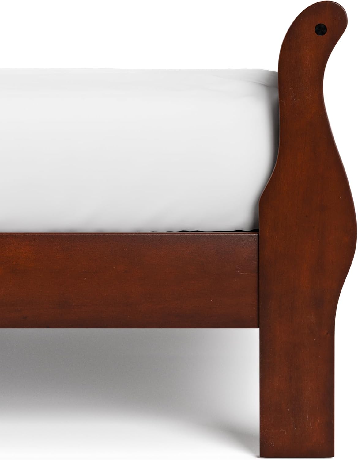 Furniture of America Arabella Traditional Solid Wood 3 Piece Bedroom Set, Full Bed Frame and Nightstands Set of 2, Chic Sleigh Design Bedframe with Headboard and Footboard, Box Spring Needed, Cherry