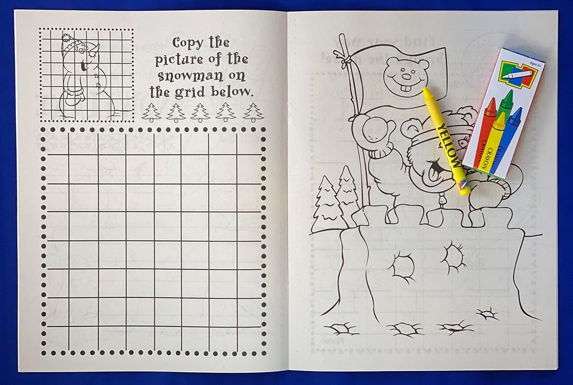 ZOCO – Holiday Fun Custom Coloring and Activity Books (250 Bulk Pack, With Crayons) – Kids Holiday Activities Stocking Stuffers Treat Bags Party Favors – USA Made