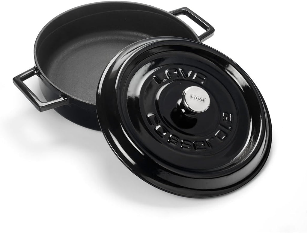Lava Signature Enameled Cast-Iron Multi-Purpose Braiser Oven - 2-1/2 Quart, Obsidian Black