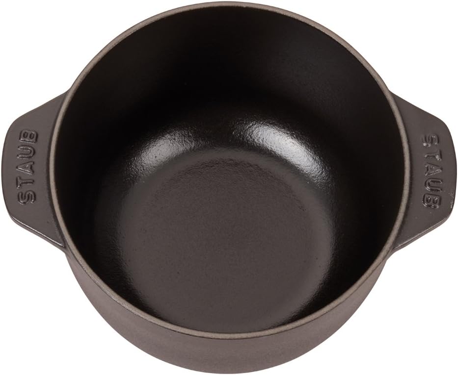 Staub Cast Iron Petite French Oven, Dutch Oven, 1.5-quart, serves 2, Made in France, Matte Black