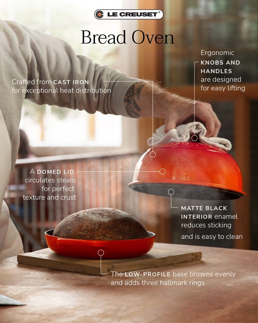 Le Creuset Enameled Cast Iron Signature Round Bread Oven, 9.5 inch, Riviera