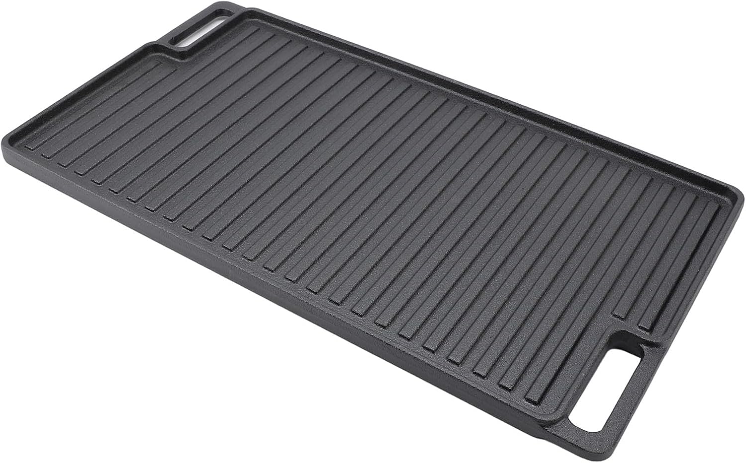 Cast Iron Reversible Grill Griddle, Non Stick Flat Top with Handles for Oven, Stovetop, and Grill