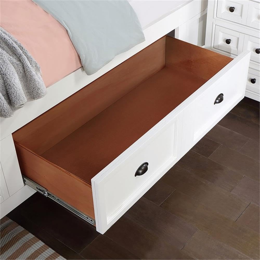 Furniture of America Ender 3pc White Wood Bedroom Set - Twin + 2 Nightstands
