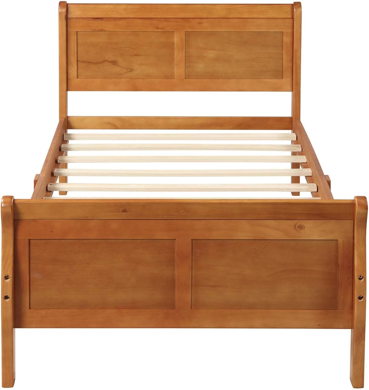 Harper & Bright Designs Solid Oak Wood Twin Bed Frame for Kids,Naturalista Kids Twin Platform Bed Frame with Headboard/Footboard/Wood Slat Support,No Box Spring Needed, Easy Assembly - Oak