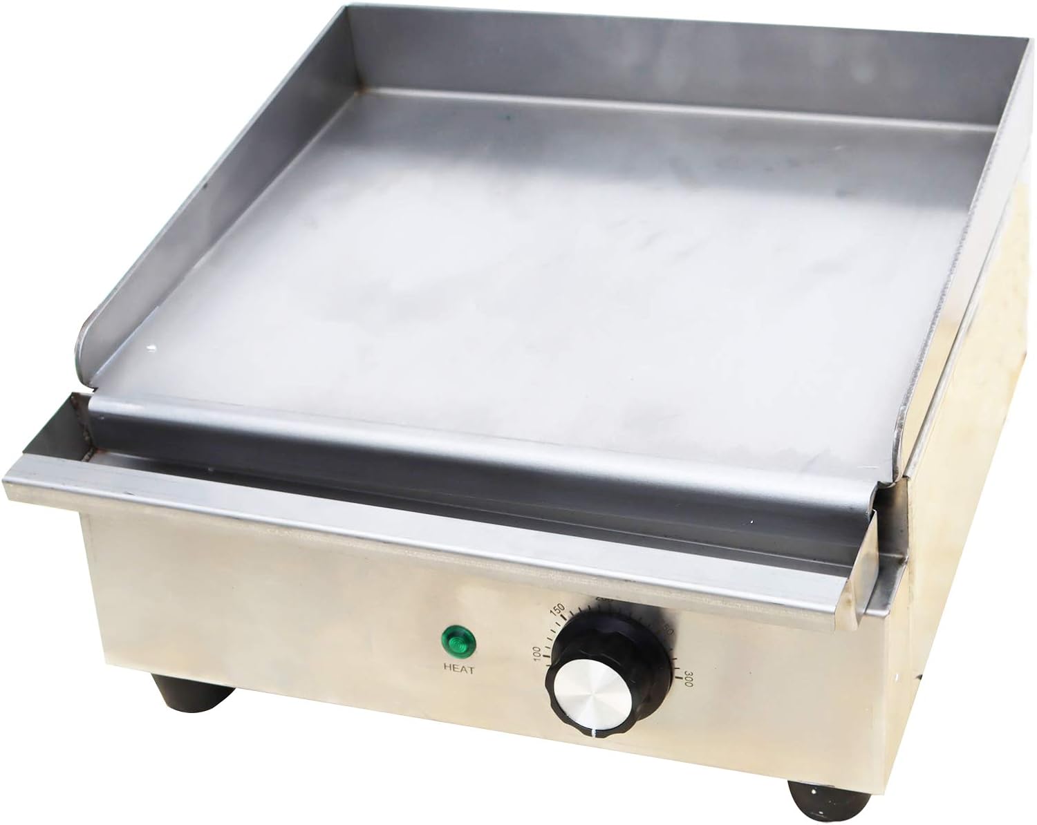 TECHTONGDA 13' Commercial Electric Griddle, Electric Countertop Flat Top Griddle 110V, Restaurant Teppanyaki, Stainless Steel Pancake Steak Grill with Adjustable Temperature 122°F-572°F for Barbecue