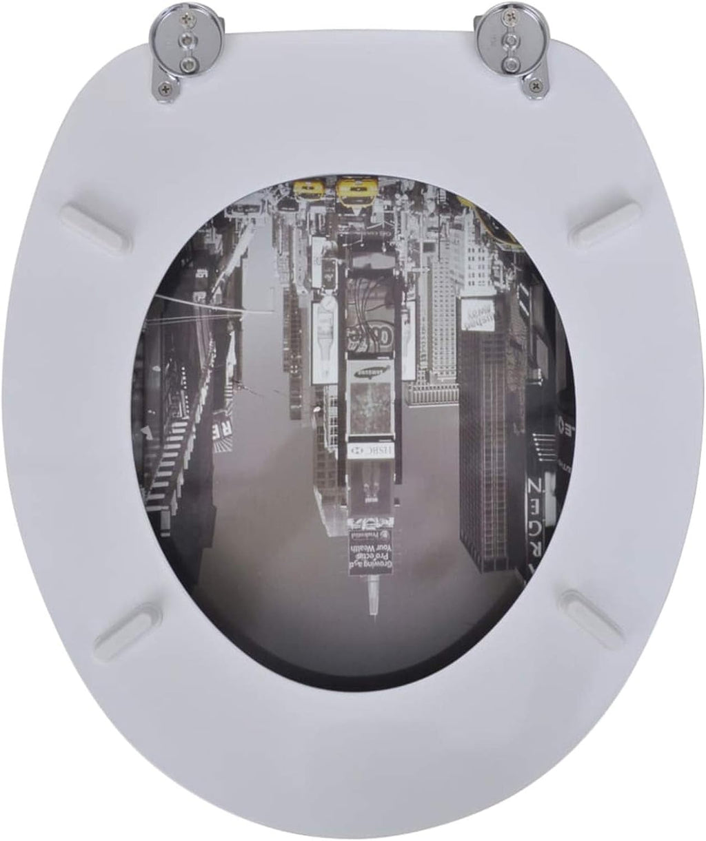 Toilet Seats with Lids 2 pcs MDF New York Toilet & Bidet Seats