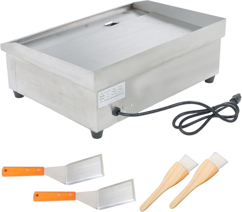 kimllier Commercial Electric Griddle 1600W Countertop Flat Top Grill 22 Inch for Restaurants, Shops and Snack Shops