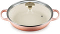 Le Creuset Enameled Cast Iron Signature Round Braiser with Glass Lid, 2.25 qt., Peche with Light Gold Knob