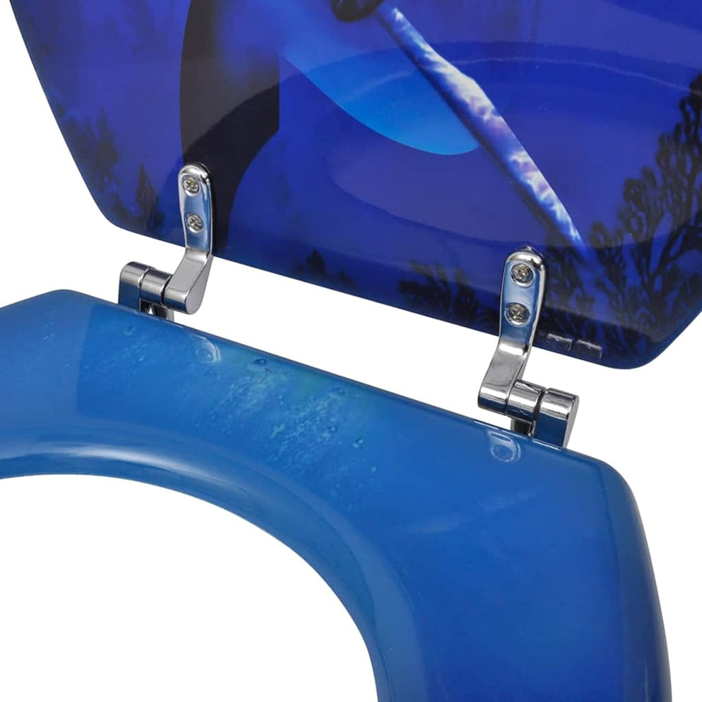 Toilet Seats with Lids 2 pcs MDF Dolphin Toilet & Bidet Seats