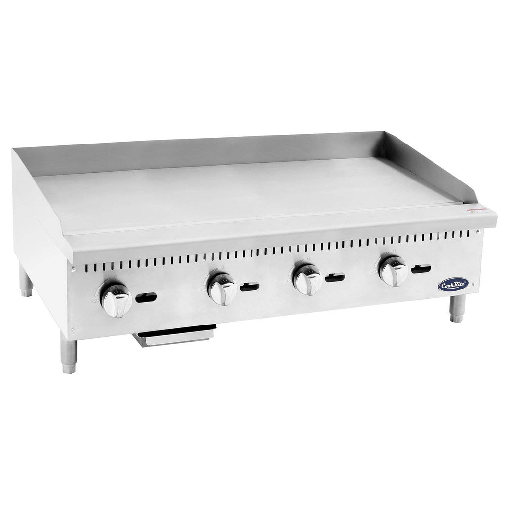 Commercial Natural Gas Griddle, Cook Rite Heavy Duty Stainless Steel Flat Top Countertop Restaurant Griddle Grill 48' - 120,000 BTU