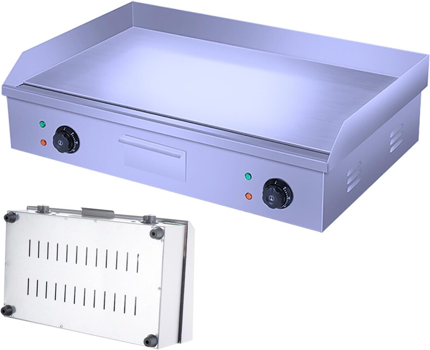 4400W 28' Commercial Electric Countertop Griddle Flat Top Grill Hot Plate, Adjustable Thermostatic Control 122-572°F