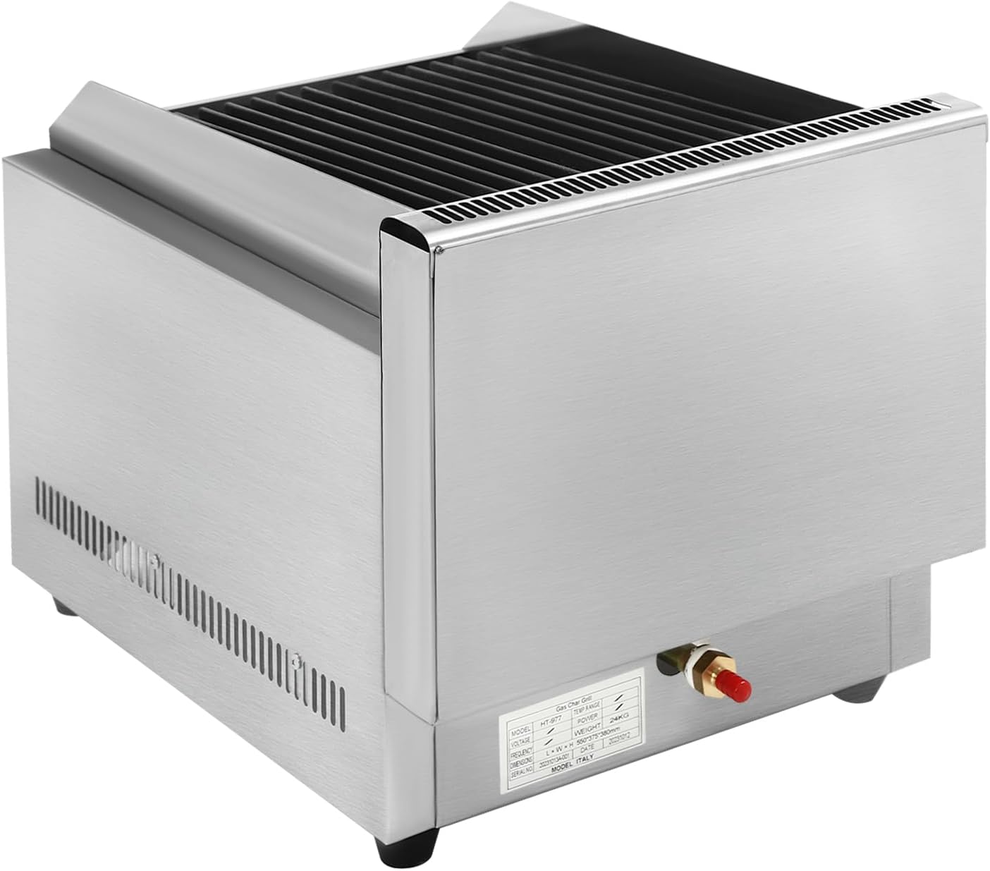 Commercial Gas Grill, Stainless Steel Commercial Countertop Gas Grills, Flat Top Griddle with 2 Separate Large Grill Pans & Adjustable Temperature for Canteens Western Restaurants