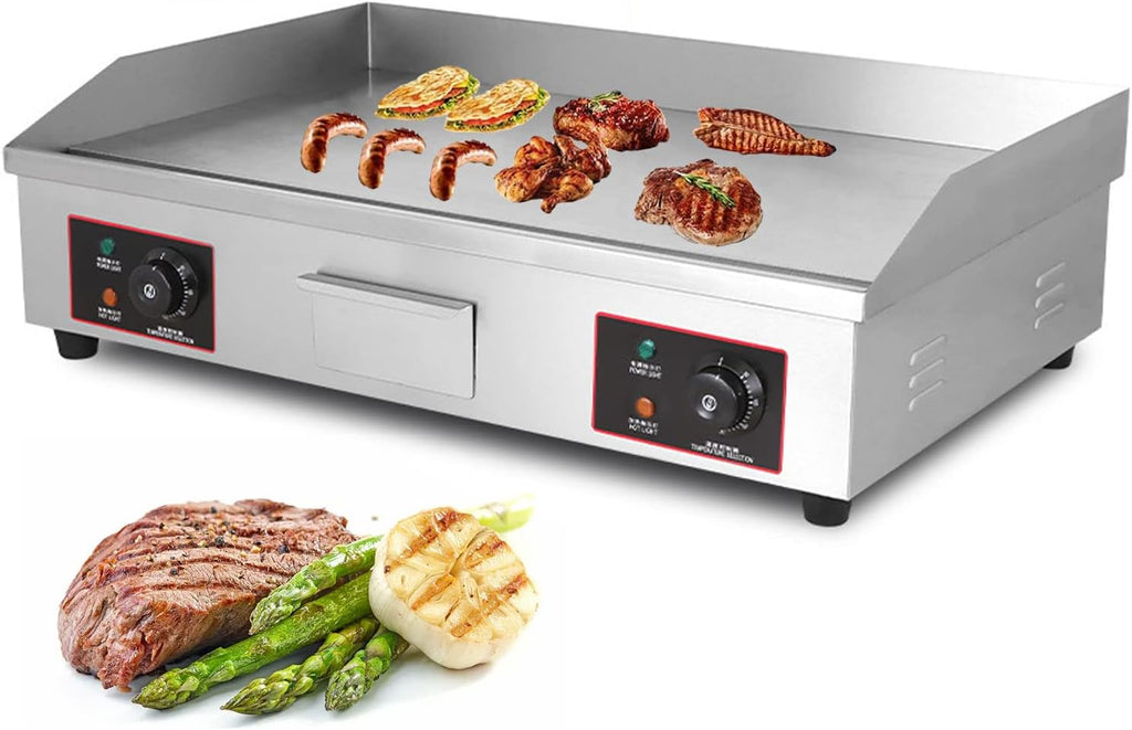 Commercial Electric Griddles, Flat Top Griddle Grill Station, Nonstick Electric Griddle Countertop Hot Plate Commercial Bbq Grill, for Camping, Outdoor, Tailgating, Kitchen, Home, Barbecue,820