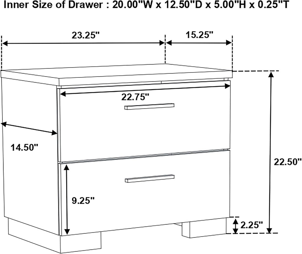 Coaster Home Furnishings Felicity 4-Piece Twin Bedroom Set White High Gloss 203511T-S4