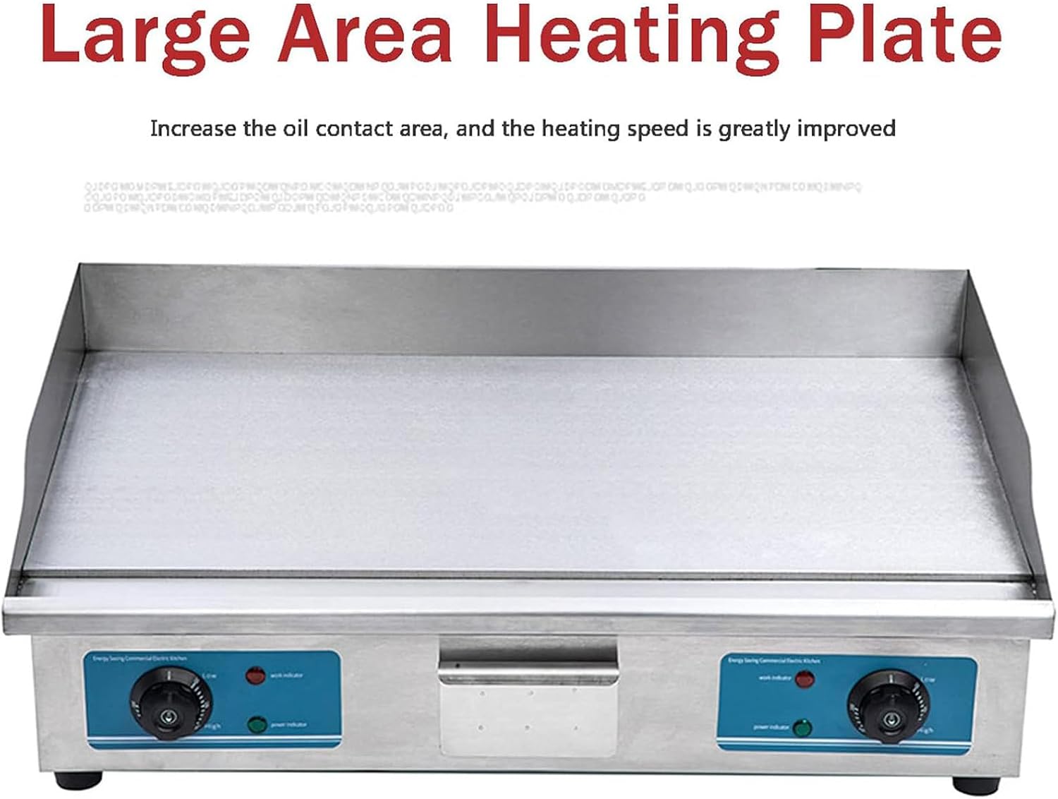 Commercial Griddle Electric Countertop Griddle Flat Top Grill Hot Plate BBQ Commercial Grill with Large Cooking Surface & Adjustable Temperature Control for Restaurant (820)