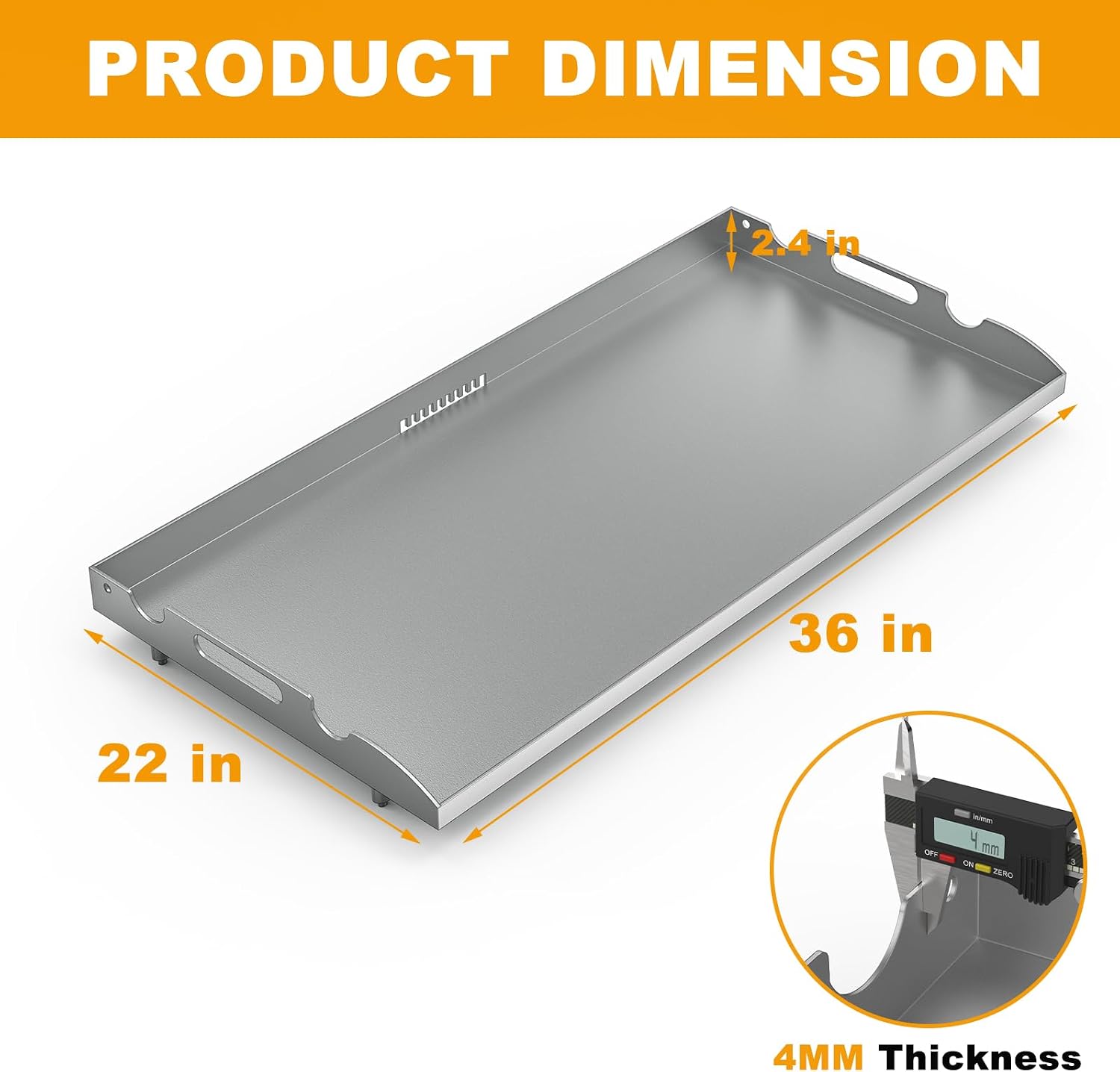 Upgrade Flat Top Griddle Insert for Blackstone 36 Inch Tabletop Griddle Powder Coated Steel Grill Cooking Plate Replacement Parts w/Rear Grease System for 1565 1554 1560 1803 1818 1820 1825 1836 1841