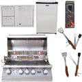 Lion Premium Grills 32-Inch Propane Grill L75000 with Lion Door and Drawer Combo with Towel Rack and Lion Refrigerator Package Deal with 5 in 1 BBQ Tool Set