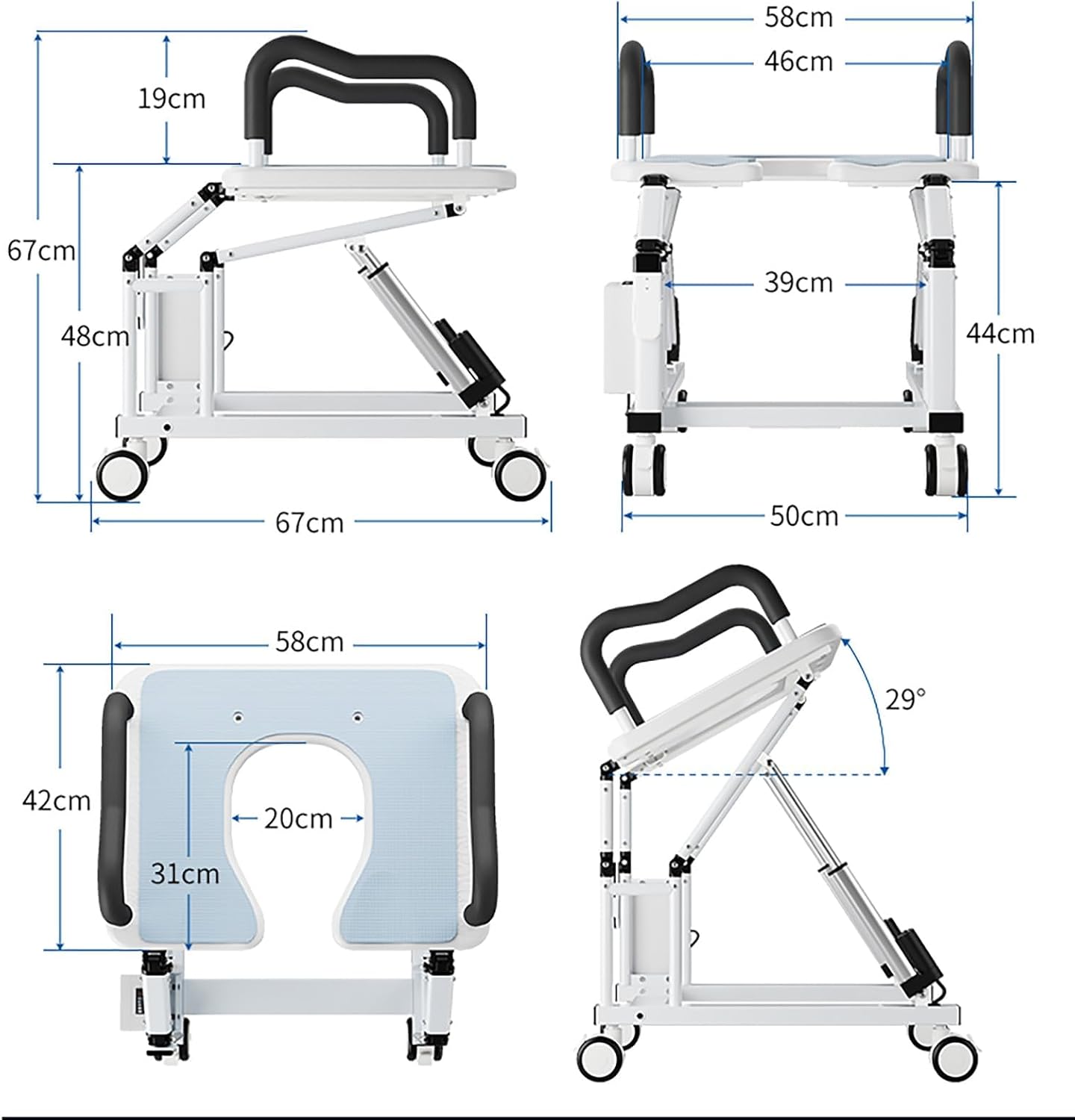 Electric Raised Toilet Seat, Toilet Lift Seat for Elderly,Electric Toilet Seat Lift with Handles for Seniors and Disabled,Power Toilet Incline Lift in Bathroom,Support to 330LBS