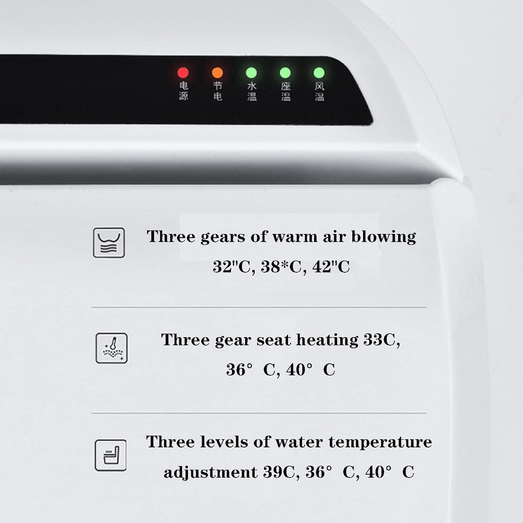 Toilet seat soft close toilet seat Electronic Toilet Seat, Heated Seat Intelligent Toilet Seat, Automatic Bidet Bathroom Toilet Seat Cleaning Massage, Remote Control, Relieve Constipation And Save To