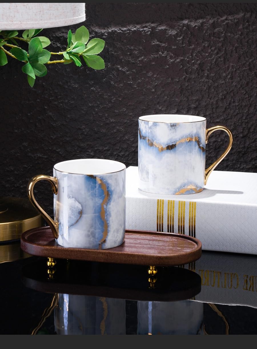 Vintage Decor,Bathroom Accessories Set with Acacia Wood Tray Luxury Marble Look Sets Soap Dispenser Set Easter Bathroom Decor Modern Simple Farmhouse Bathroom Decor Starlight Cup Gold Handle Five-Pi
