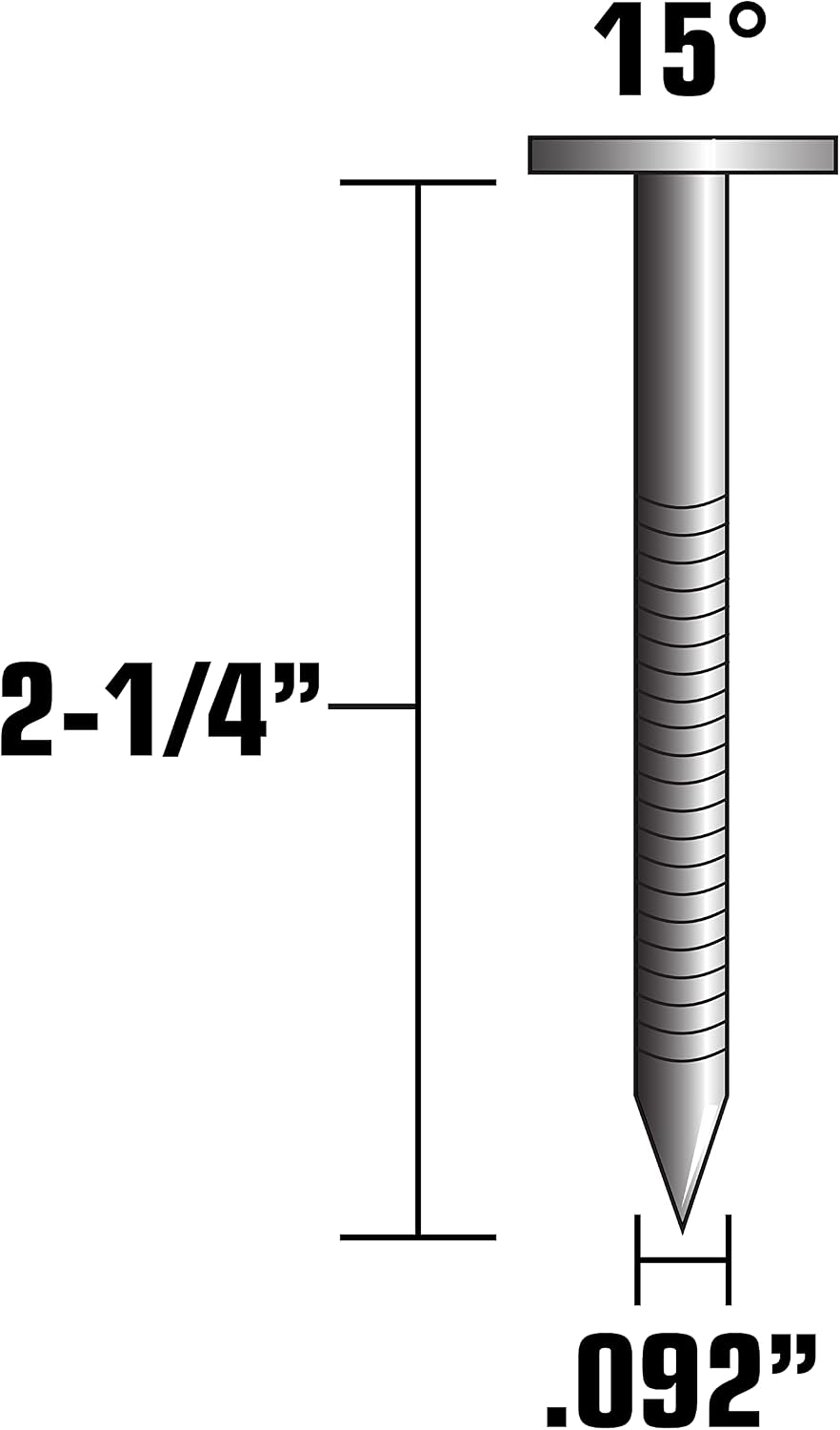 Metabo HPT Plastic Sheet Coil Fiber Cement Nails | 2-1/4 Inch x .092 | Hot Dipped Galvanized | Ring Shank | 4800 Count | 13385HPT
