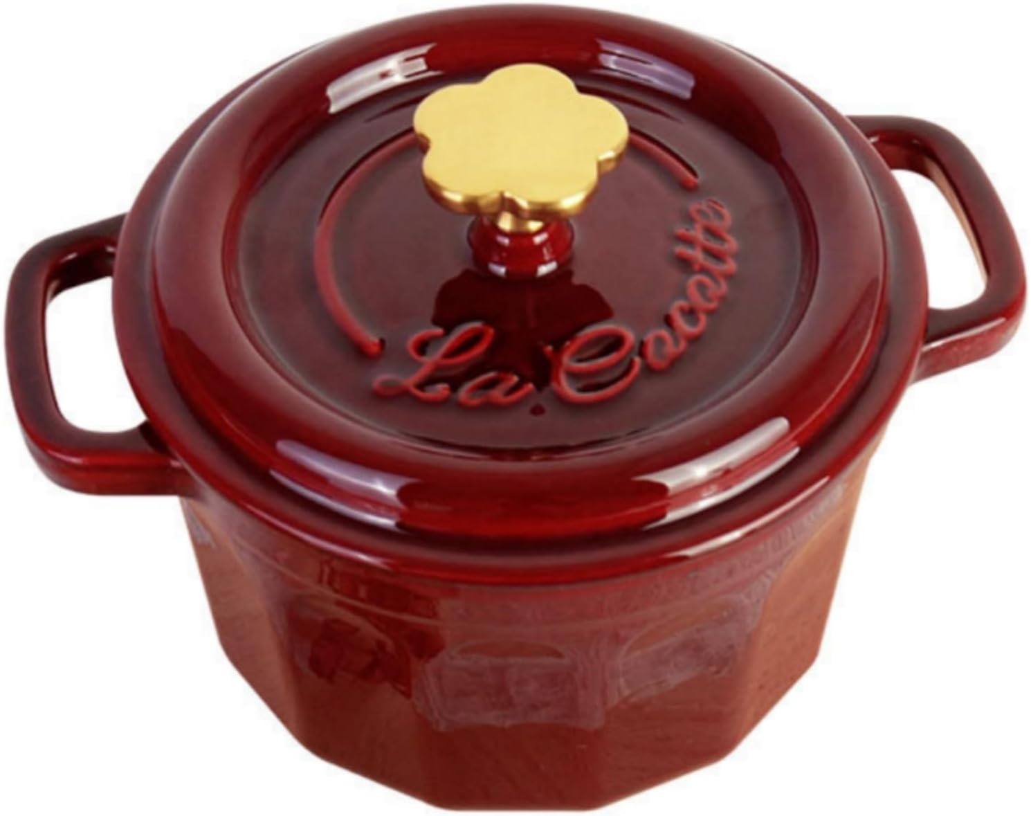2QT Cast Iron Dutch Oven, Enamel Coated Cookware Pot with Star Knob for Home Baking, Braiser, Cooking, Red (2 Quart)