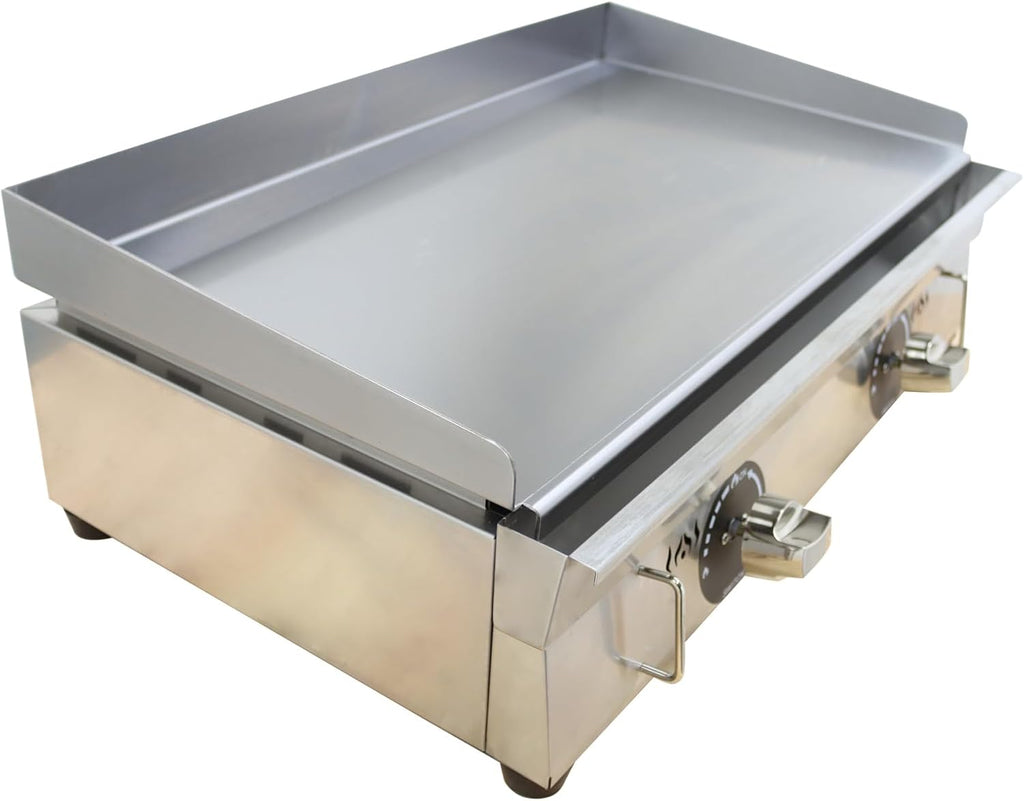 Commercial Stainless Steel LPG Gas Griddle Grill, 28.9' x 16.1' Flat Top Countertop Griddle for Steak, Pancakes & Teppanyaki, 2800Pa, Home & Outdoor Use