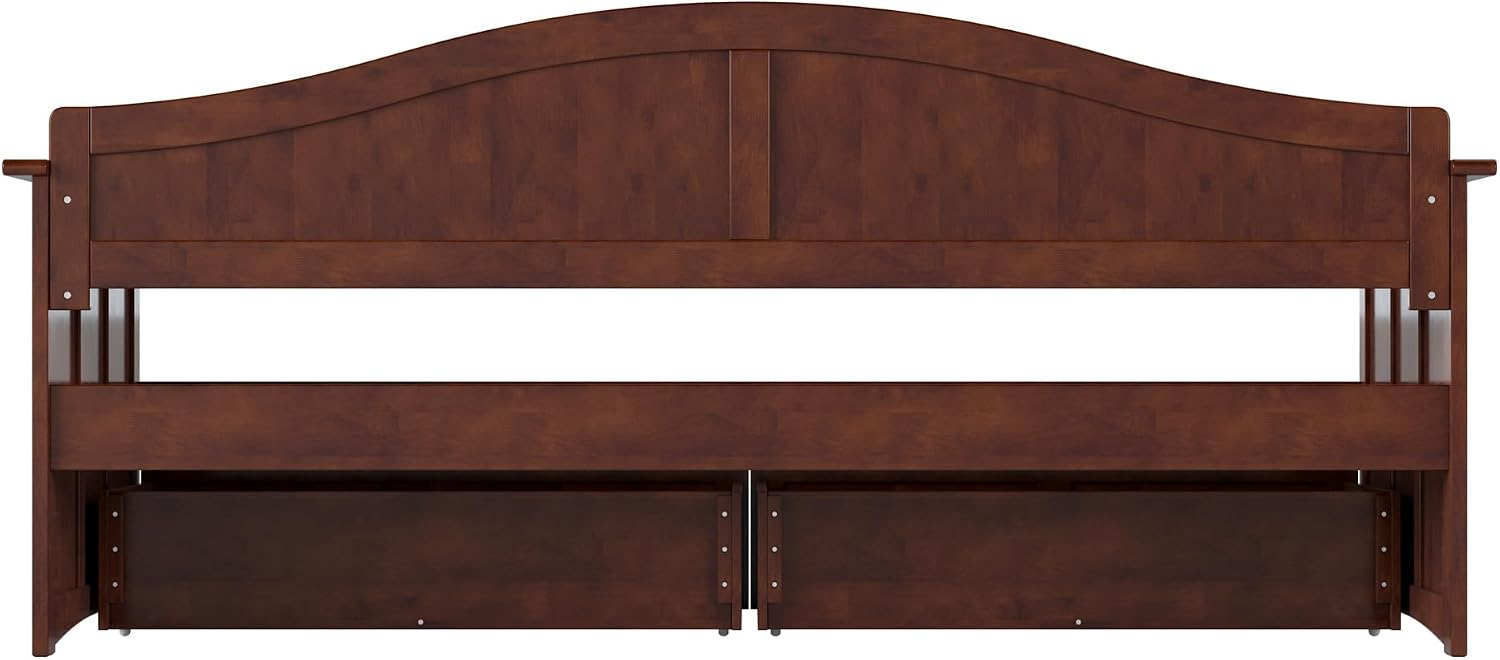 AFI, Nantucket Twin Size Wood Daybed Frame with 2 Storage Drawers, Walnut (Brown)