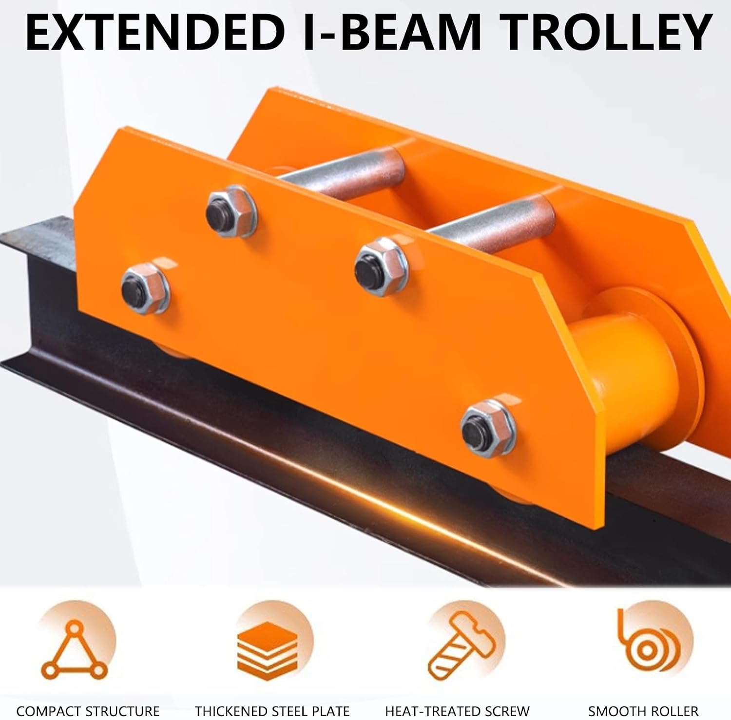 Extended Push Beam Hand Truck 1.5-3 Tons, 3.7' - 4.9' Flange Width 3300-6600 Lb Capacity Steel Hand Truck Suitable For Garages,construction Sites,warehouses(3ton/6600lbs)