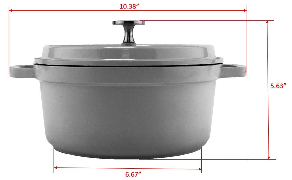 G.E.T. CA-011-CB/BK Heiss Energy-Efficient Cast Aluminum Dutch Oven, 2.5 Quart, Round, Blue
