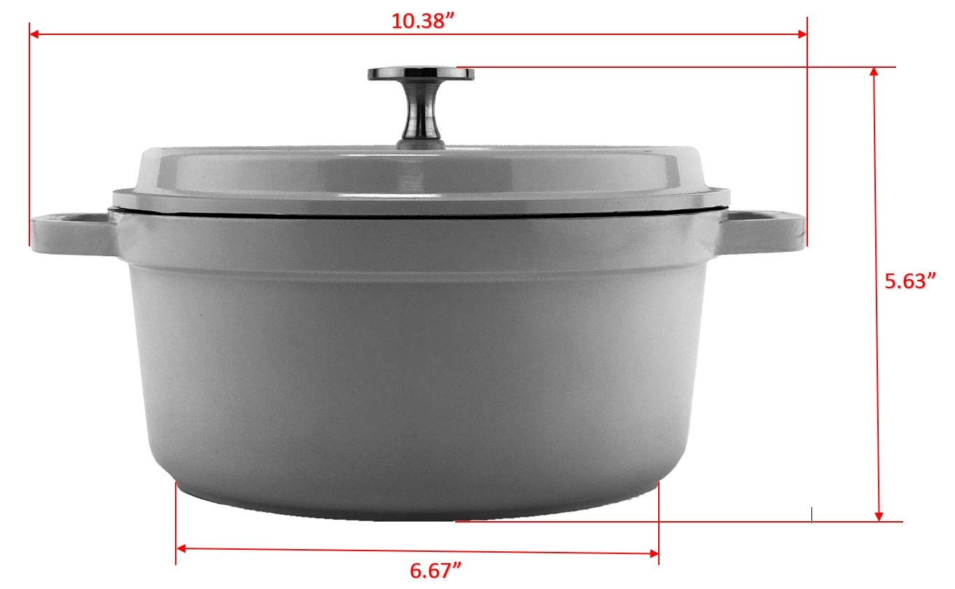 G.E.T. CA-011-CB/BK Heiss Energy-Efficient Cast Aluminum Dutch Oven, 2.5 Quart, Round, Blue