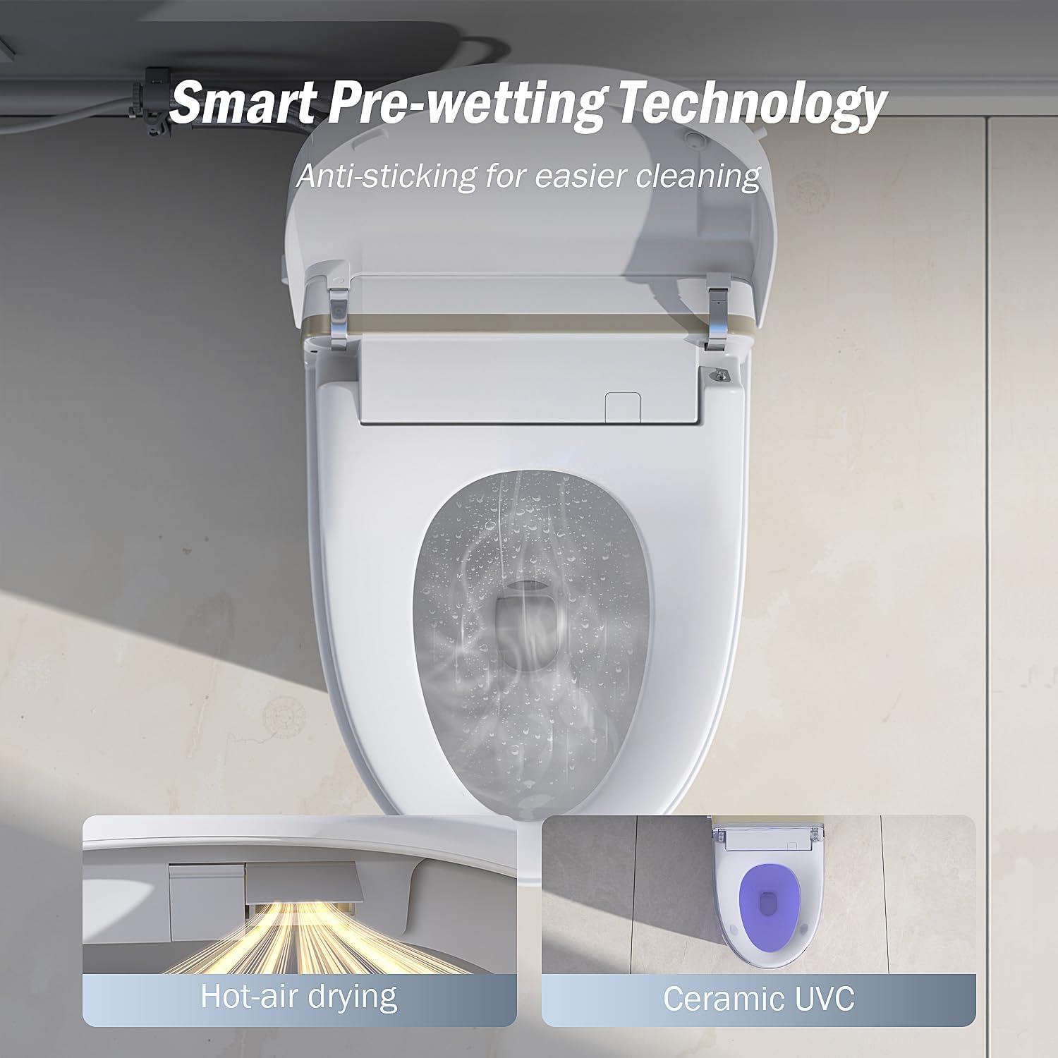 Smart Toilet with Bidet Built In, Heated Seat, Tankless Modern Elongated Electric Toilet with Warm Water Wash, Air Dryer & Dual Auto Flush, LED Display & 1000g MaP Flush, 1.28 GPF