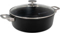 Swiss Diamond Braiser Pan with Lid, Features Stainless Steel Handle, Nonstick Diamond Coated Braising Pan with Lid Oven Safe & Dishwasher Safe, 11', 5.3 Quart, Grey