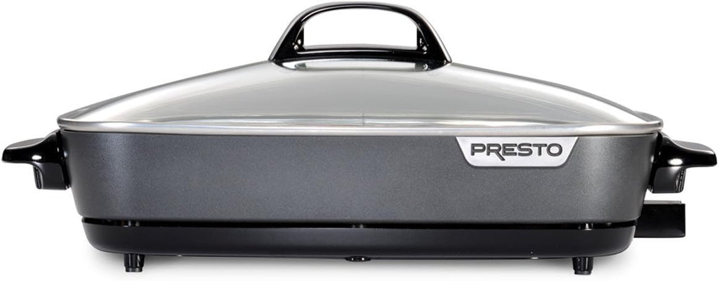 Presto 07072 Slimline Griddle (Black, 22') and Presto 06858 Slimline Skillet with Glass Cover (Electric, 16 Inch, Black)