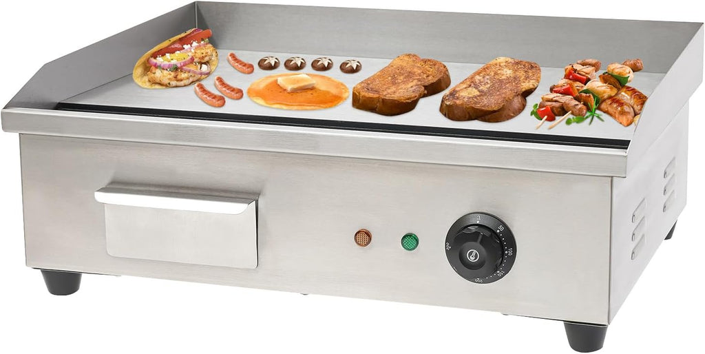 3000W 22' Commercial Electric Griddle, Commercial Flat Top Grill, Electric Countertop Griddle, Adjustable Temperature Control for Restaurant, Hotel Kitchen